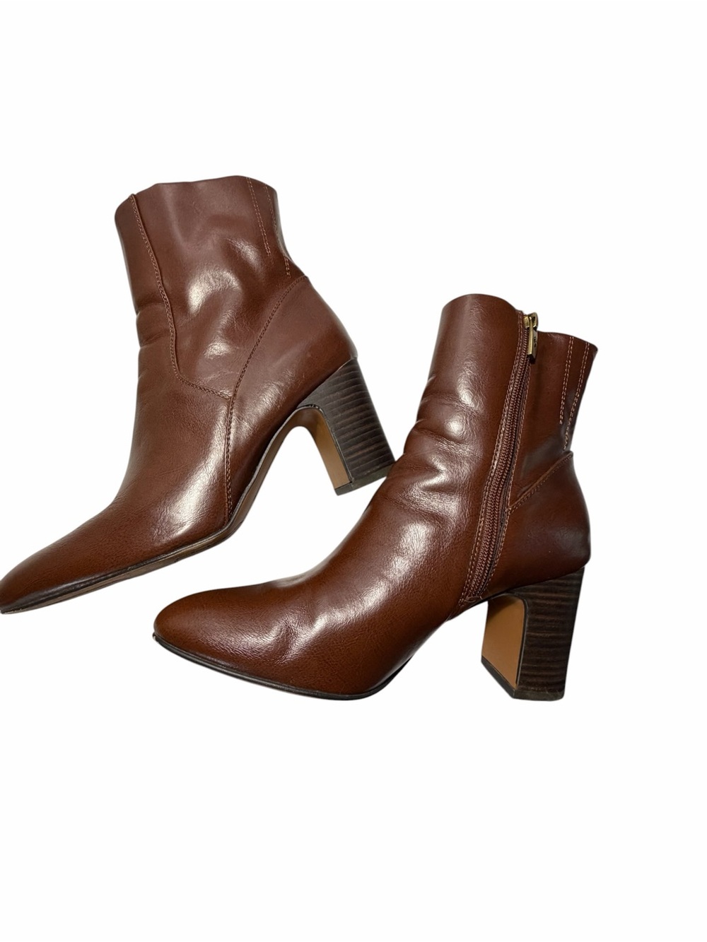 SARTO Vintage Nostalgia Classic Brown Leather Mid-Calf Women's Boots Sz 9